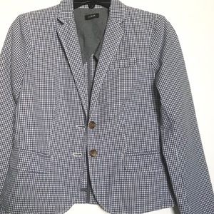 J. Crew Blue Gingham Classic Summer Blazer Jacket